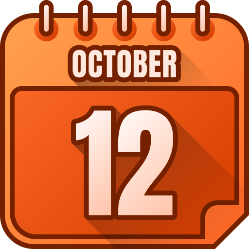 October 12 Generic gradient lineal-color icon
