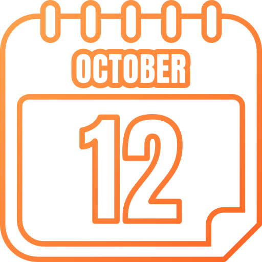 October 12 Generic gradient outline icon