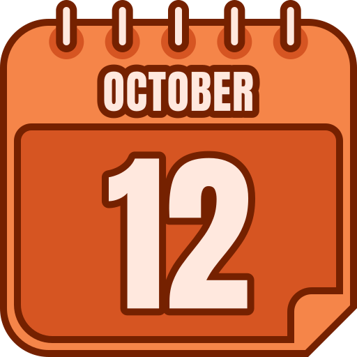12 października Generic color lineal-color ikona