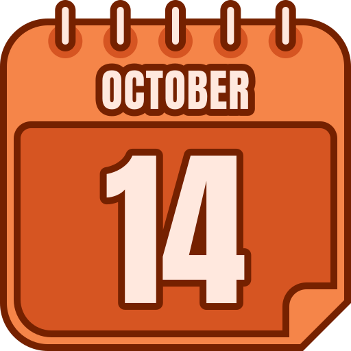 October 14 Generic color lineal-color icon