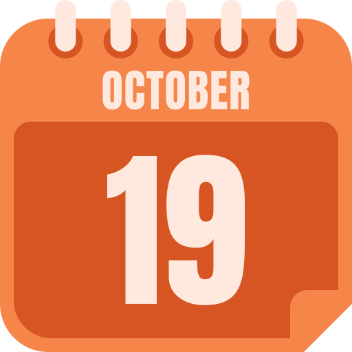 October 19 Generic color fill icon
