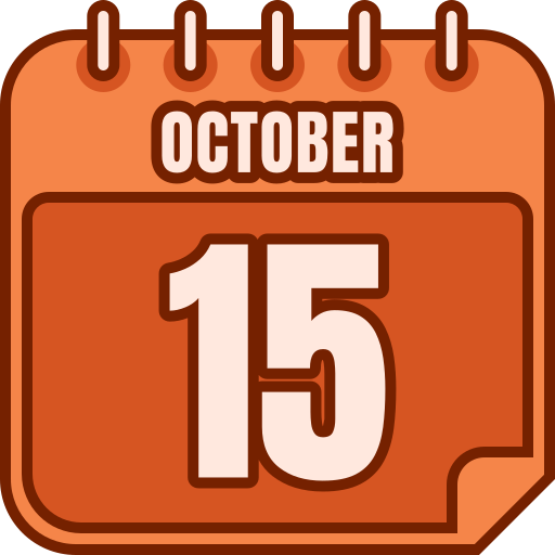 October 15 Generic color lineal-color icon
