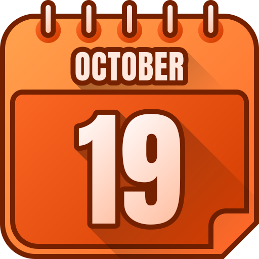 October 19 Generic gradient lineal-color icon