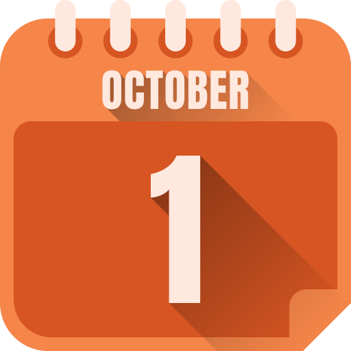1 ottobre Generic gradient fill icona