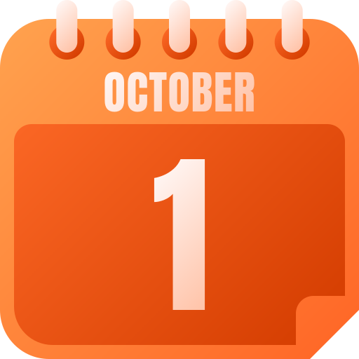 October 1 Generic gradient fill icon