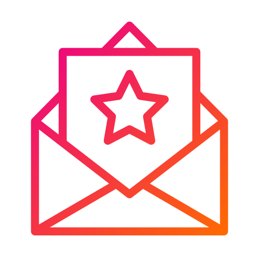 Starred message Generic gradient outline icon