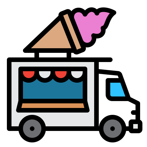 Ice cream truck Generic color lineal-color icon