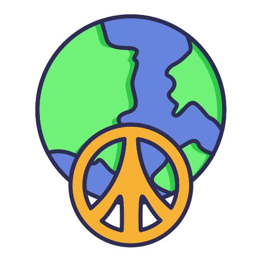 pace nel mondo Generic color hand-drawn icona