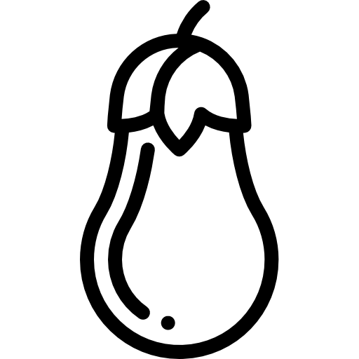 berenjena Detailed Rounded Lineal icono