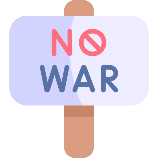 no a la guerra Kawaii Flat icono