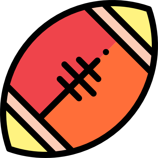 rugby Detailed Rounded Lineal color icon