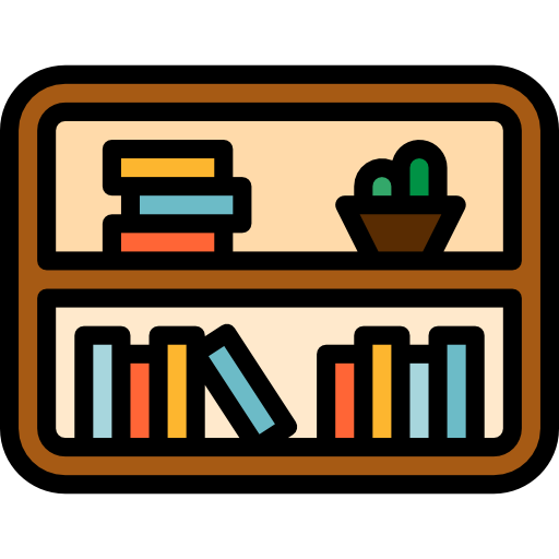 Bookshelf mynamepong Lineal Color icon