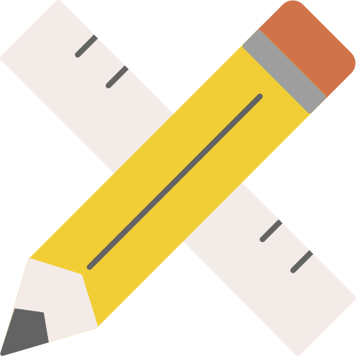 Pencil and ruler Generic color fill icon