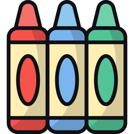 kleurpotloden Generic color lineal-color icoon