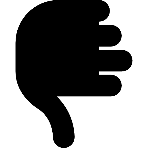 duim omlaag Basic Straight Filled icoon