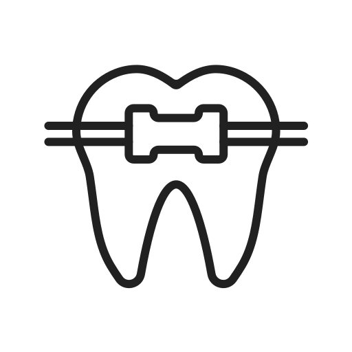 aparat ortodontyczny Generic black outline ikona