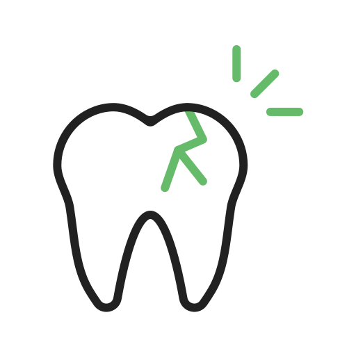 pęknięty ząb Generic color outline ikona