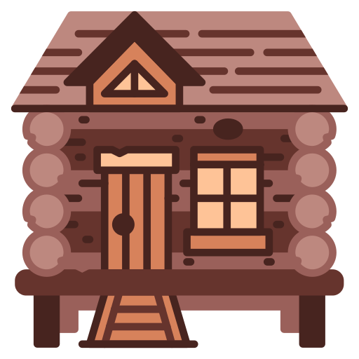 Деревянный домик Generic color fill иконка