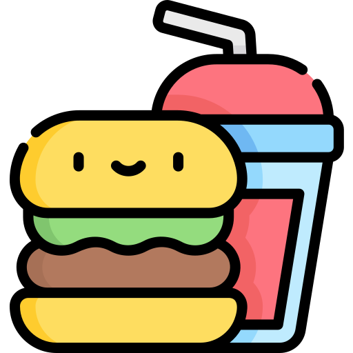 comida rápida Kawaii Lineal color icono