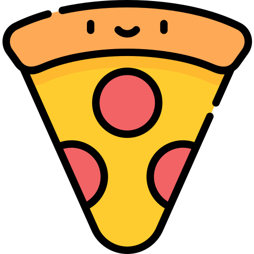 pizza Kawaii Lineal color icono