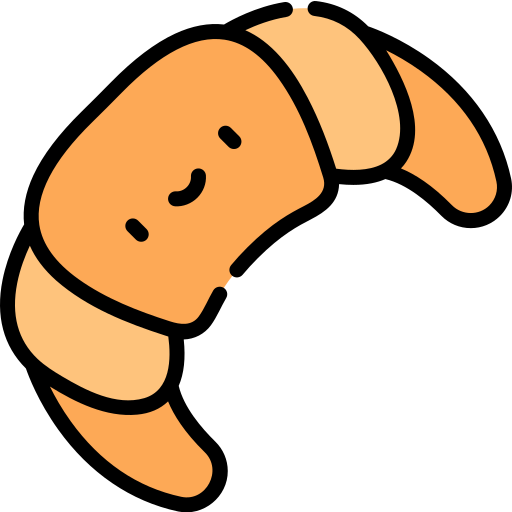 croissant Kawaii Lineal color icon