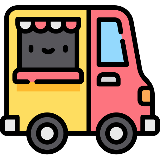 camión Kawaii Lineal color icono