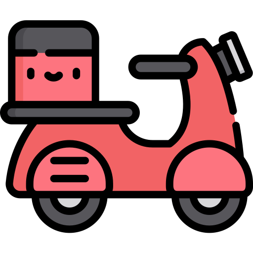 scooter Kawaii Lineal color icona