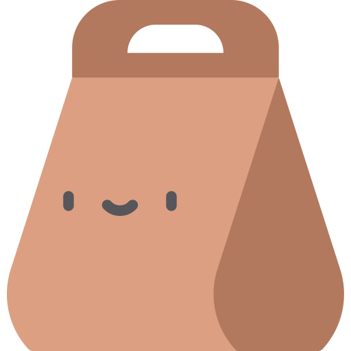 Paper bag Kawaii Flat icon