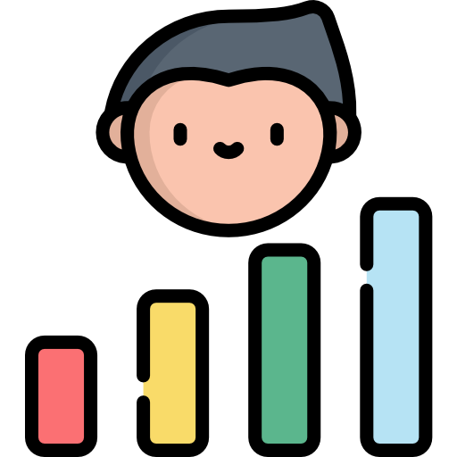 estadísticas Kawaii Lineal color icono