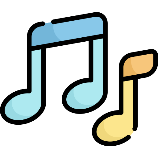 Music note Kawaii Lineal color icon