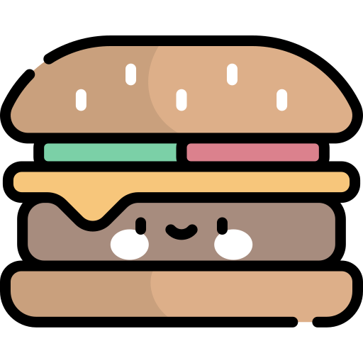 hamburger Kawaii Lineal color icona