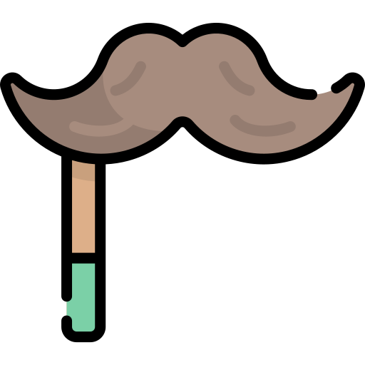bigote Kawaii Lineal color icono