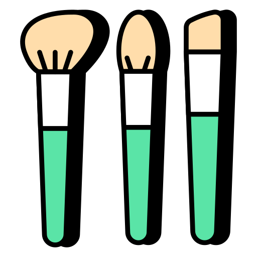pinceles de maquillaje Generic color lineal-color icono