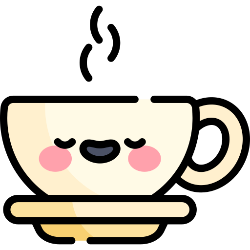 café Kawaii Lineal color icono