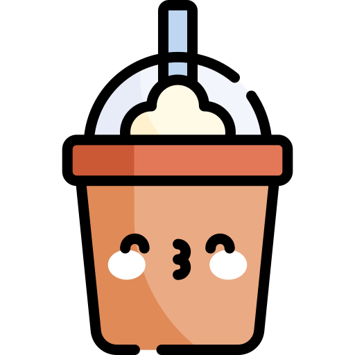 café helado Kawaii Lineal color icono