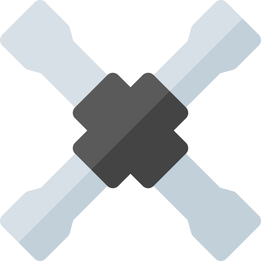 Cross wrench Basic Rounded Flat icon