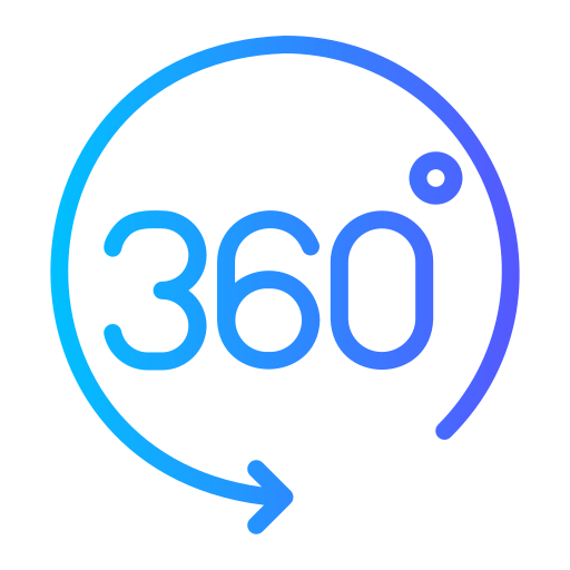 360 gradi Generic gradient outline icona