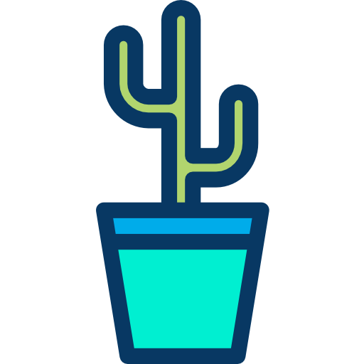 cactus Kiranshastry Lineal Color icono