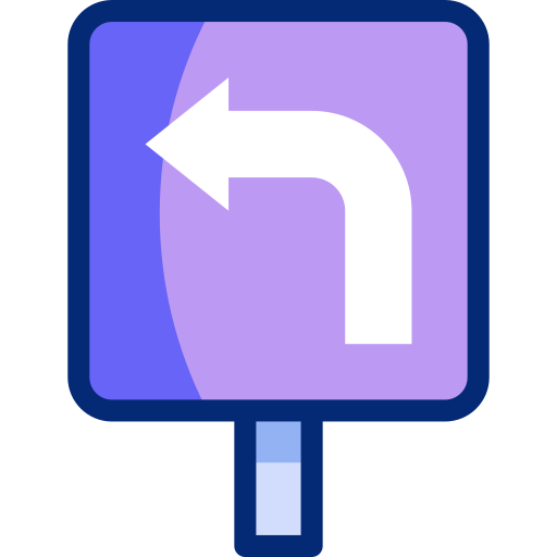 Turn left Basic Accent Lineal Color icon