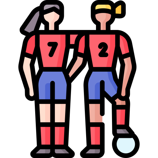 Womens soccer team Special Lineal color icon