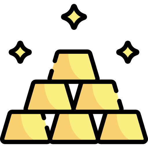 Золотые слитки Generic color lineal-color иконка