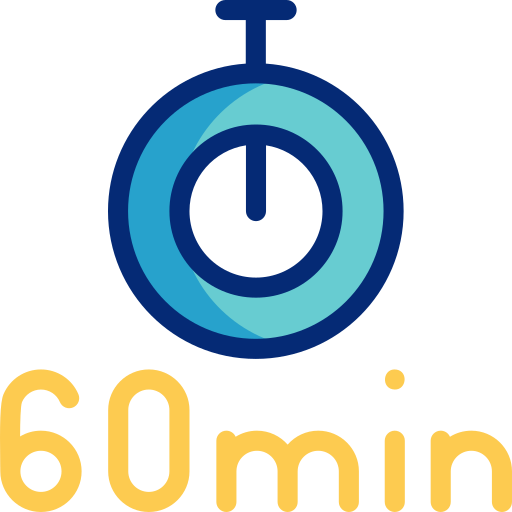 60 minutos Basic Accent Lineal Color icono
