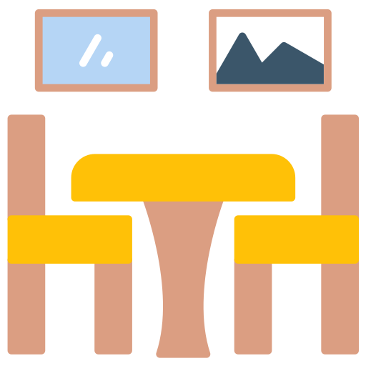 의자와 테이블 Generic color fill icon