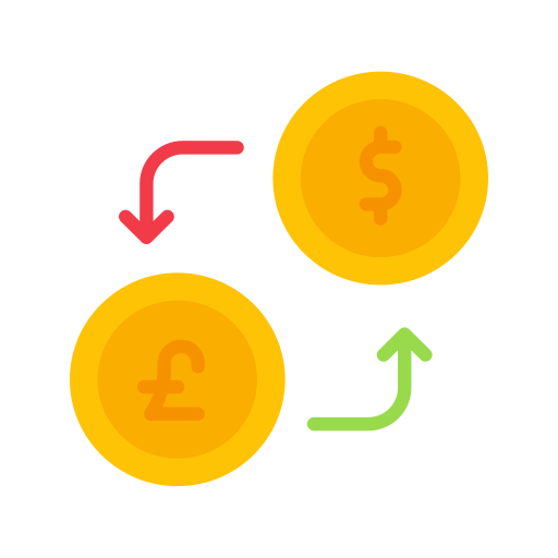 Dollar to pound Generic color fill icon