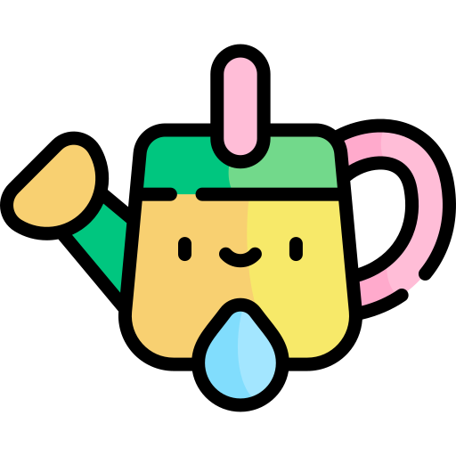 Watering can Kawaii Lineal color icon