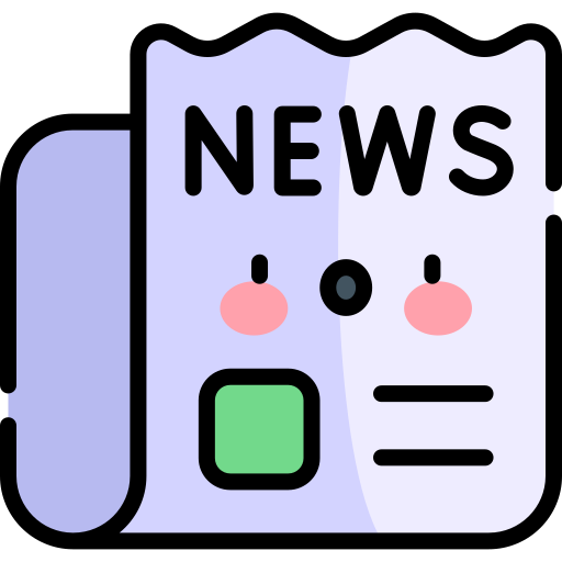 News report Kawaii Lineal color icon