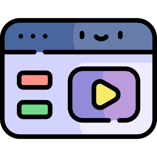 ビデオ Kawaii Lineal color icon