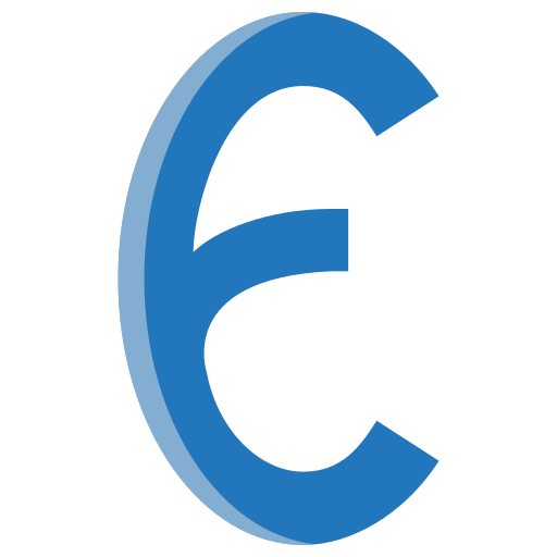 Letter e Generic color fill icon