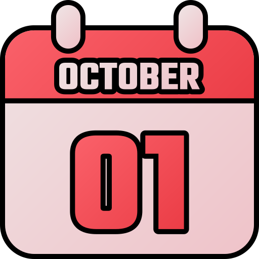 1. oktober Generic gradient lineal-color icon
