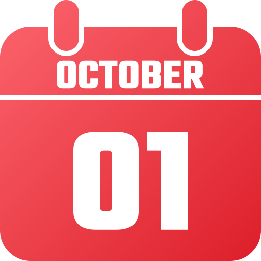 1. oktober Generic gradient fill icon
